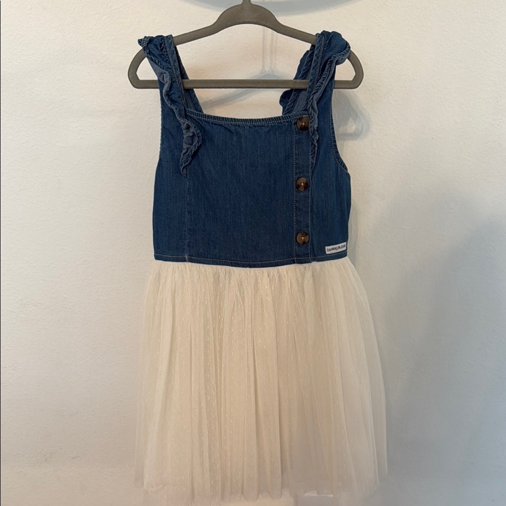 Calvin Klein girls denim and Toole dress size 6
